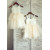 Ivory Cotton Champagne Tulle Cupcake Flower Girl Dress